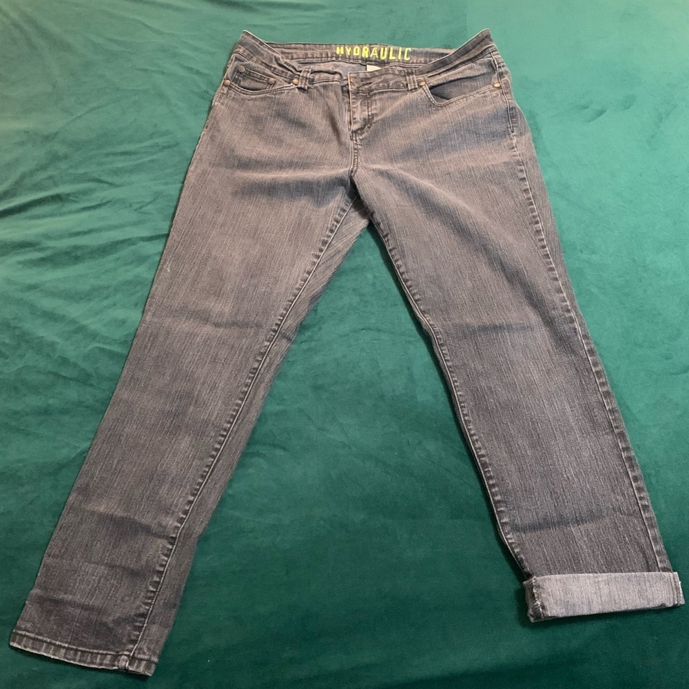 Black wash denim jean w/stretch- plus size